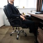 Malatec, fotel biurowy z podnóżkiem, czarny, 26195