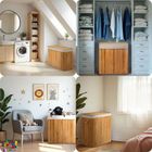 Massido, bambusowy kosz na pranie z pokrywą, 150l