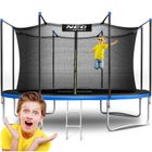 Neo-Sport, trampolina ogrodowa z siatką wewnętrzną i drabinką, 12ft/374 cm