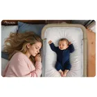 Nukido, NK-243, łóżeczko turystyczne składane, dostawka, beżowe