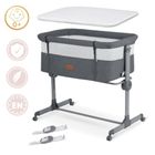 Nukido, NK-243, łóżeczko turystyczne składane, dostawka, ciemny szary