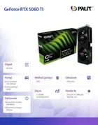 Palit, karta graficzna, GeForce RTX 5060 TI DUAL OC 8GB GDDR7 128bit 3DP/HDMI