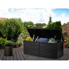 Plonos, skrzynia ogrodowa, czarna, 143,5-57-53,5 cm, 390l