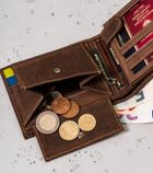 Portfel, brązowy, skórzany, Peterson