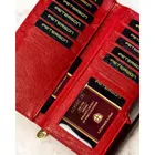 Portfel, czerwony, skórzany, Peterson