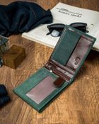 Portfel, zielony, skórzany, Forever Young