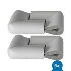 Sipo, zestaw piankowych zabezpieczeń szklanych narożników mebli, szare, 4 szt.