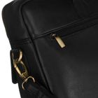 Torba na laptopa, czarna, skórzana, 13,3", Peterson