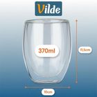 Vilde, szklanki termiczne z podwójną ścianką, do kawy i herbaty, 370 ml, 2 szt.