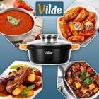 Vilde, Terruna Aroma, garnek ze szklaną pokrywką, granitowy, 20 cm, 2,1l