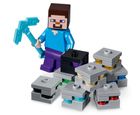 Zestaw promocyjny: LEGO Minecraft, Przygody na skale macierzystej, 21147 + GRATIS: LEGO Minecraft, Minecraft BigFig, Steve z papugą, 21148