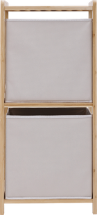 5five Simply Smart, Tidy, regał bambusowy z dwoma materiałowymi koszami, 34,7-33-77,5 cm