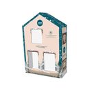 Altom Design, zestaw prezentowy: komplet domków LED ze złotą linią, 3 szt.