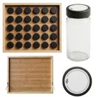 Aromelio, Palette, bambusowy organizer na przyprawy z montażem do ściany, 30 słoiczków, 4,5-9 cm