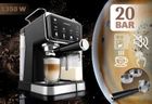 Berdsen, ekspres do kawy kolbowy, ze spieniaczem do mleka, 20 bar, czarny, BD-773