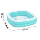 Bestway, basen dmuchany z pływającym stolikiem, kwadratowy, 218-218-48 cm