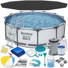 Bestway, basen stelażowy z pompą filtrującą i akcesoriami, okrągły, 100-366 cm, zestaw 17w1