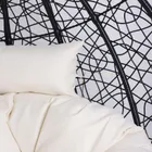 HaloFuture, fotel wiszący, dwuosobowy, kokon, czarny, beżowa poduszka