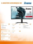 Iiyama, monitor, 32", GCB3280QSU-B2, VA, QHD, 180Hz, 1500R, 0,2ms, 4xUSB, 350cd