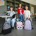 Kayokki, plecak szkolny, 2-komorowy, Szachownica, fioletowo-biała