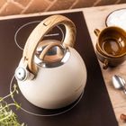 Klausberg, czajnik stalowy z gwizdkiem, beżowy mat, 3l, kb-7956