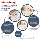 Klausberg, zestaw noży i przyborów kuchennych z deską w stojaku