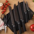 Klausberg, zestaw noży w stojaku z deską i chwytem na ręcznik, kb-7977