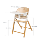 Lionelo, Celia, krzesełko do karmienia, white natural wood