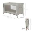 Lionelo, Ellen, łóżeczko turystyczne z funkcją dostawki, 3w1, beige