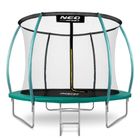 Neo-Sport, trampolina ogrodowa z siatką, profilowanymi słupkami i drabinką, 312 cm