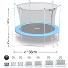 Neo-Sport, trampolina ogrodowa z siatką wewnętrzną i drabinką, 6ft/183 cm