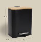 Nuxio, Zetru, wąski kosz łazienkowy z bambusem, 5l