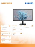 Philips, monitor, 24E2N1100LB VA, 100Hz, HDMI, VGA