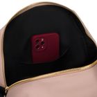 Plecak miejski, różowy, skóra ekologiczna, Peterson