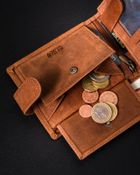 Portfel, brązowy, skórzany, RFID, Peterson