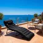 Składane łóżko turystyczne z materacem, czarne, 68-200 cm