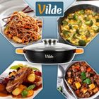 Vilde, Terruna Aroma, patelnia granitowa, ze szklaną pokrywką, głęboka, 32 cm, 4,7l