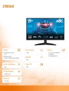 Aoc, monitor, 27B36X 27" IPS 144Hz HDMI DP
