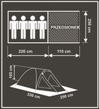 Enero Camp, Comfort, namiot 4 osobowy, 330-250-105 cm
