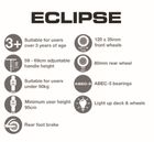 EVO, Eclipse, hulajnoga trójkołowa, niebieska