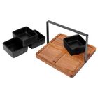 Excellent Housware, zestaw miseczek ceramicznych na tacy, do przekąsek