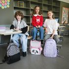 Kayokki, plecak szkolny, 2-komorowy, Szachownica, fioletowo-biała