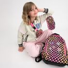 Kayokki, plecak szkolny, 2-komorowy, Szachownica różowo-pomarańczowa