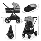 Kinderkraft, Bizuu, Nea 2, wózek wielofunkcyjny 2w1, Lunar Black