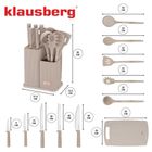 Klausberg, zestaw noży i przyborów kuchennych z deską w stojaku