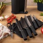 Klausberg, zestaw noży w stojaku z deską i chwytem na ręcznik, kb-7977