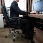 Malatec, fotel biurowy z podnóżkiem, czarny, 26195