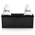 Plonos, skrzynia ogrodowa, czarna, 143,5-57-53,5 cm, 390l