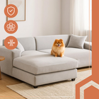 Ruhhy, pokrowiec na kanapę, jasnoszary, 145-185 cm