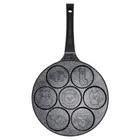 Vilde, Black Line, patelnia do jajek granitowa, 7 otworów, 26 cm